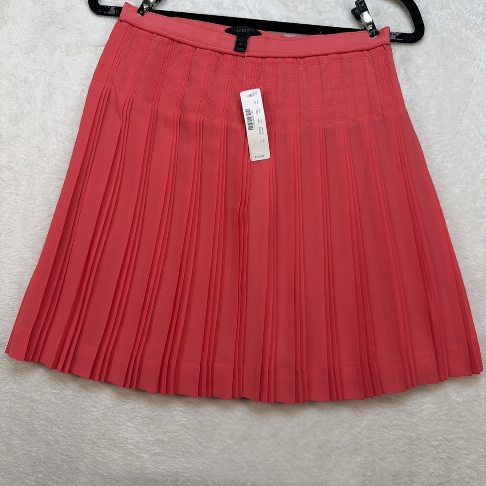 J Crew Pleated Mini Skirt Red Womens 0 Preppy Tennis Schoolgirl NWT